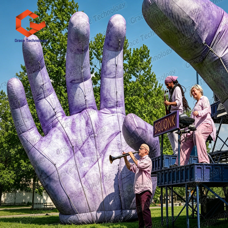 Custom Giant Inflatable Finger Hand Model Giant Inflatable Hands Sculpture for Halloween Decoration Music Festival Props
