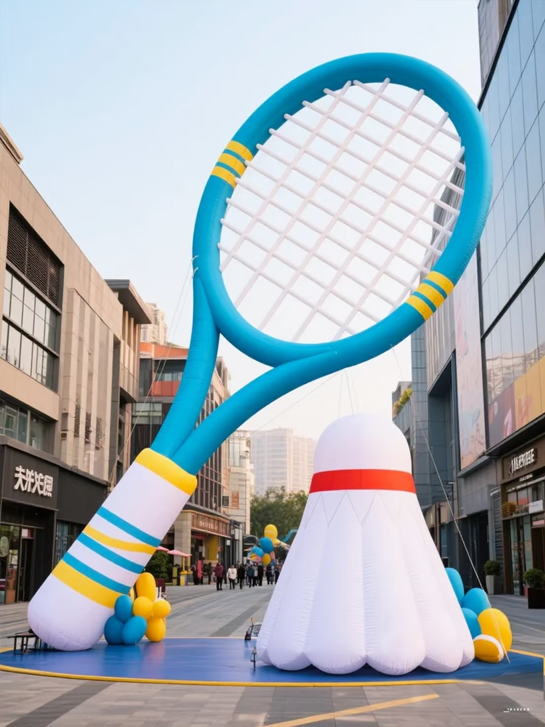 Outdoor Promotion Giant Inflatable Tennis Racket Model Brands Promotion High Quality Inflatable Tennis for Sale