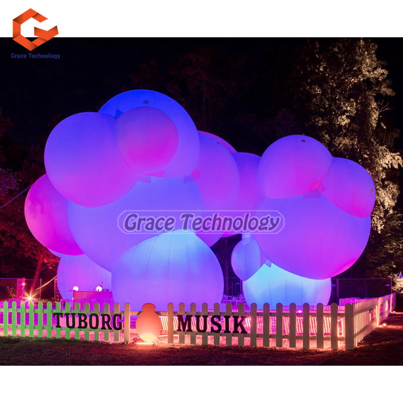 Big Bubble Cloud Pavilion with LED Lighted Custom Cloud Balloon for Art Exhibition