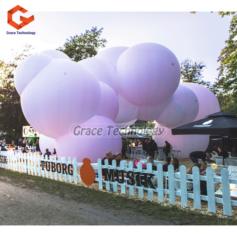 Big Bubble Cloud Pavilion with LED Lighted Custom Cloud Balloon for Art Exhibition