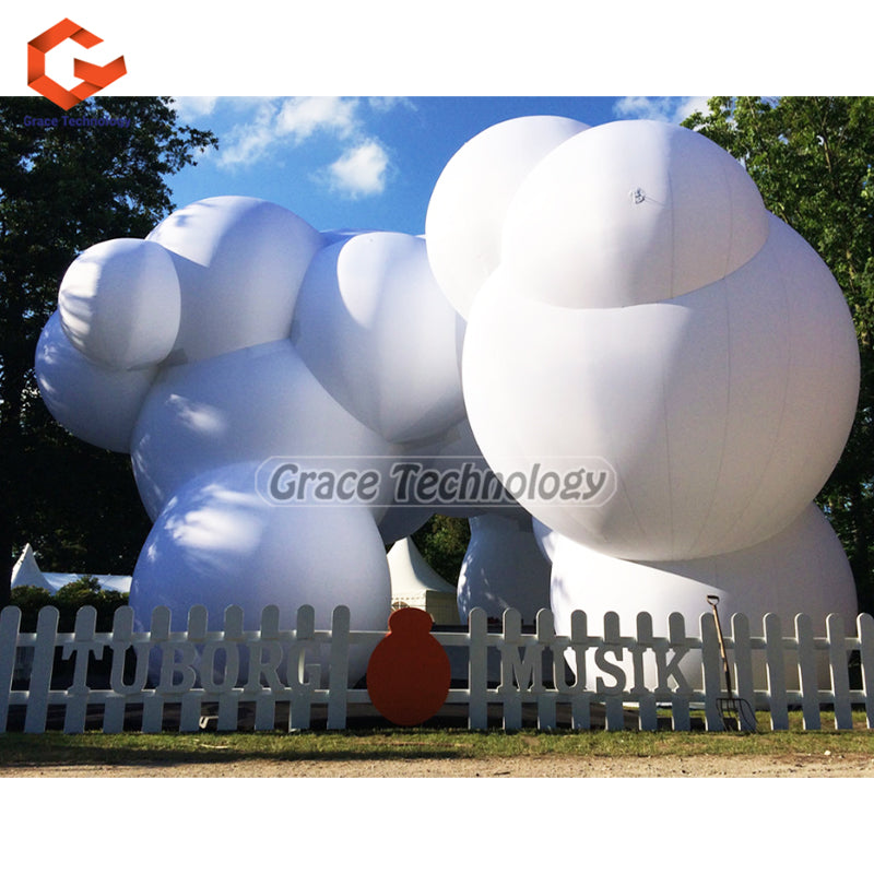 Big Bubble Cloud Pavilion with LED Lighted Custom Cloud Balloon for Art Exhibition