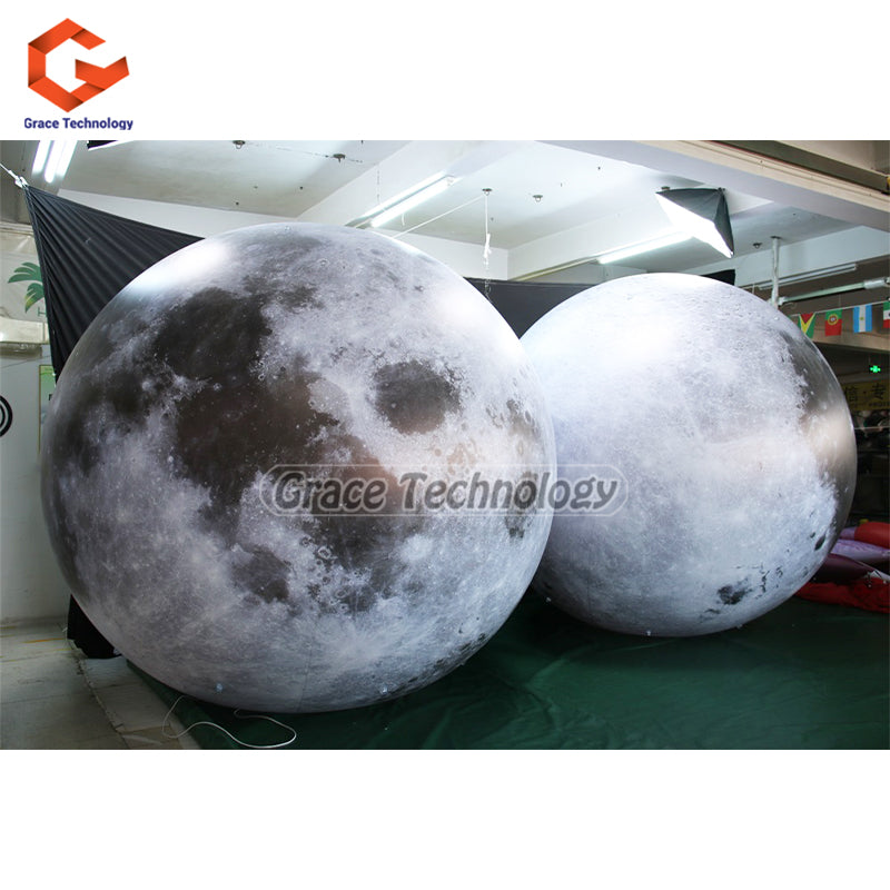 Giant Inflatable Moon Balloon PVC Airtight Planet Balloon for Event Party Stage Show