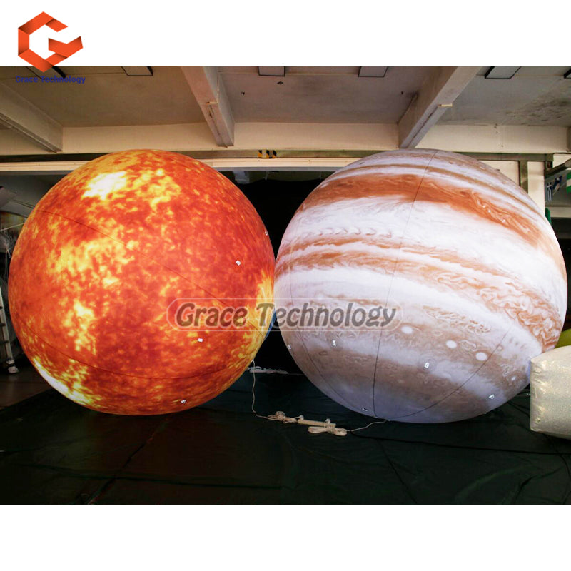 Giant Inflatable Jupiter Balloon LED Lighted Solar System Party Decoration Planet Ballon