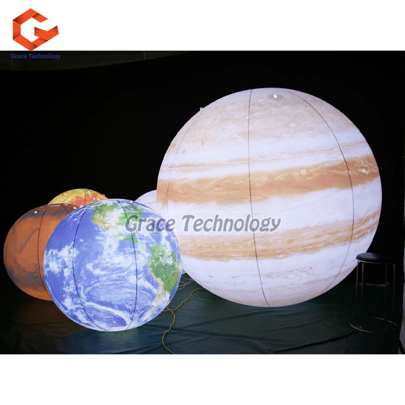 Giant Inflatable Jupiter Balloon LED Lighted Solar System Party Decoration Planet Ballon