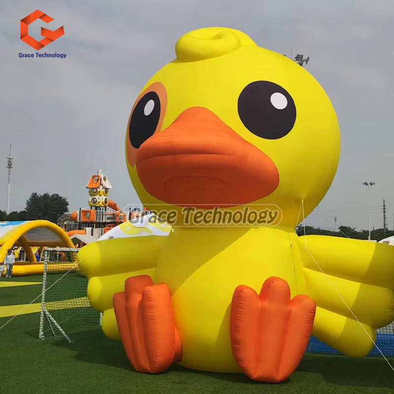 Giant Inflatable Rubber Ducks LED Lighting Lovely Yellow Duck Inflatable Animals Mascot for Decorations