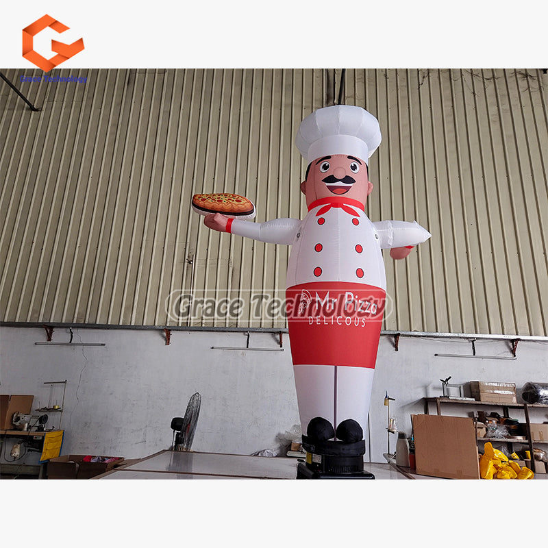 10ft Chef Inflatable Air Dancer Advertising Inflatable Sky Dancer with Wave Hands for Restaurants