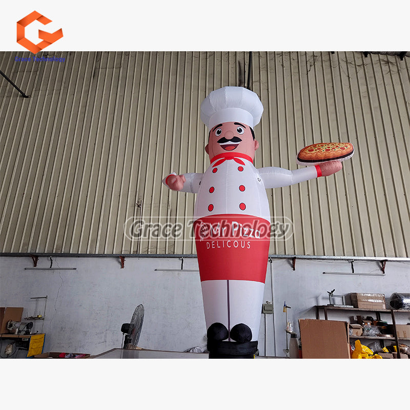 10ft Chef Inflatable Air Dancer Advertising Inflatable Sky Dancer with Wave Hands for Restaurants