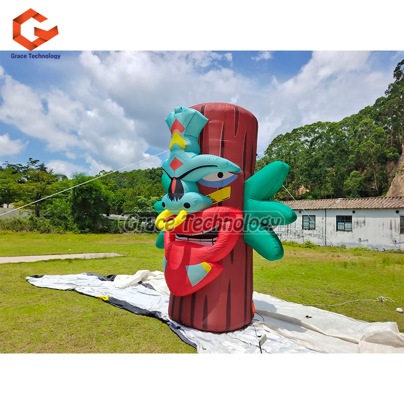 Tiki Inflatable Mask Balloon Decoration Inflatable Tiki Totem Model for Entertainment
