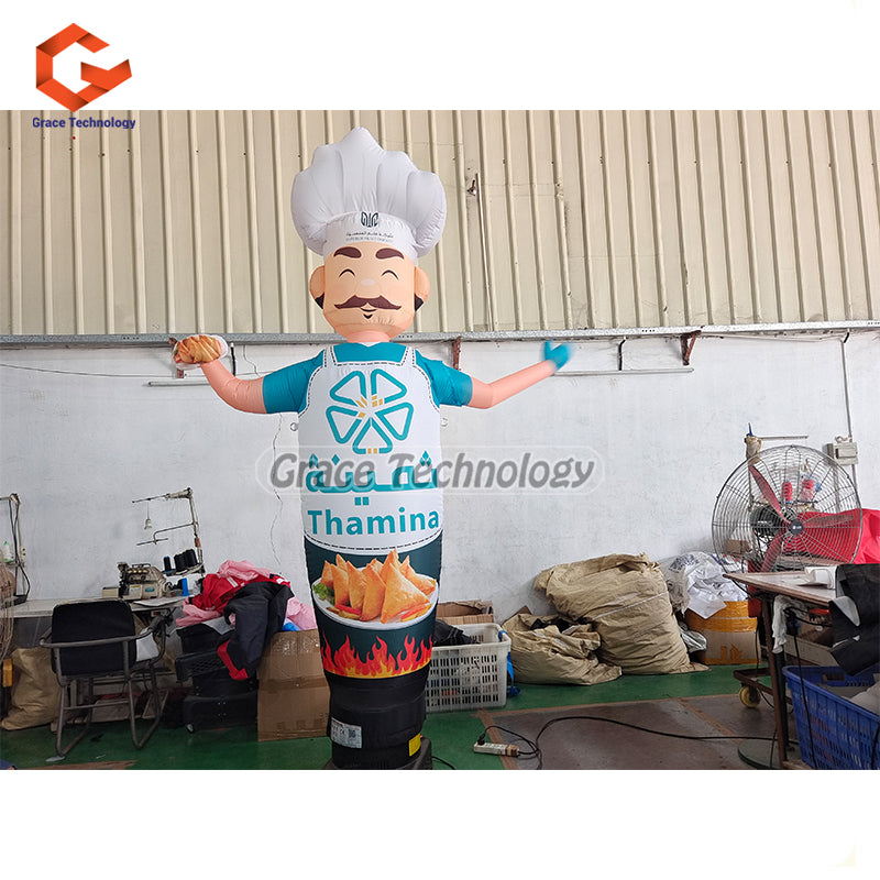 10ft Chef Inflatable Air Dancer Advertising Inflatable Sky Dancer with Wave Hands for Restaurants