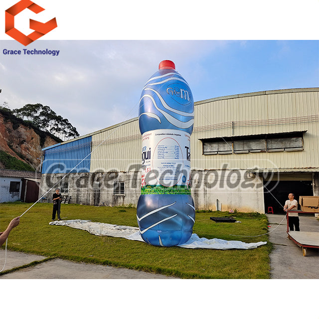 Transparent Inflatable Water Bottle Replicas with LED Lights for Advertising