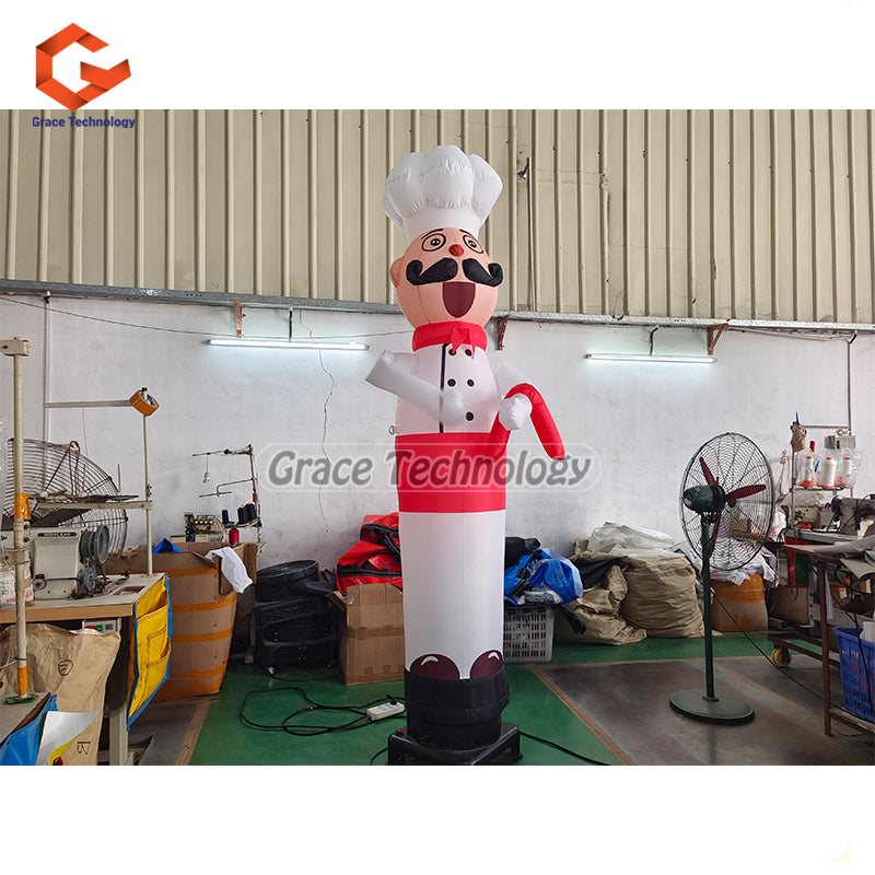 10ft Chef Inflatable Air Dancer Advertising Inflatable Sky Dancer with Wave Hands for Restaurants
