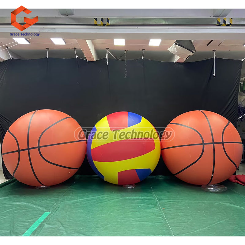 Sports Events Inflatable Basketball Replicas with Logo Printed Decoration Spheres