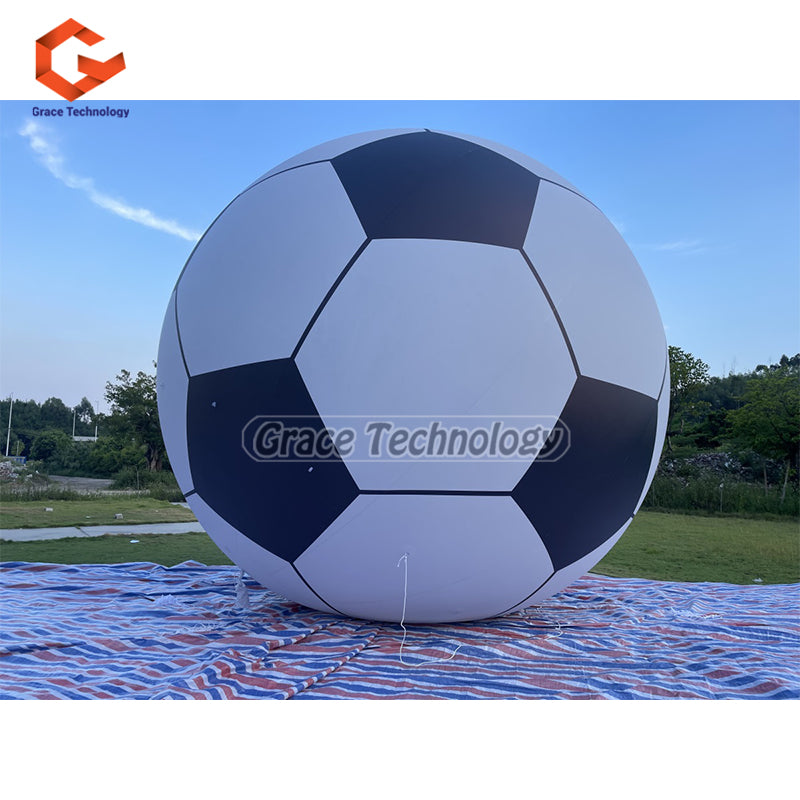 8m Giant Inflatable Football Replicas LED Lighted Inflatable Soccer Football for Flying
