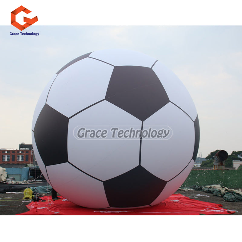 8m Giant Inflatable Football Replicas LED Lighted Inflatable Soccer Football for Flying