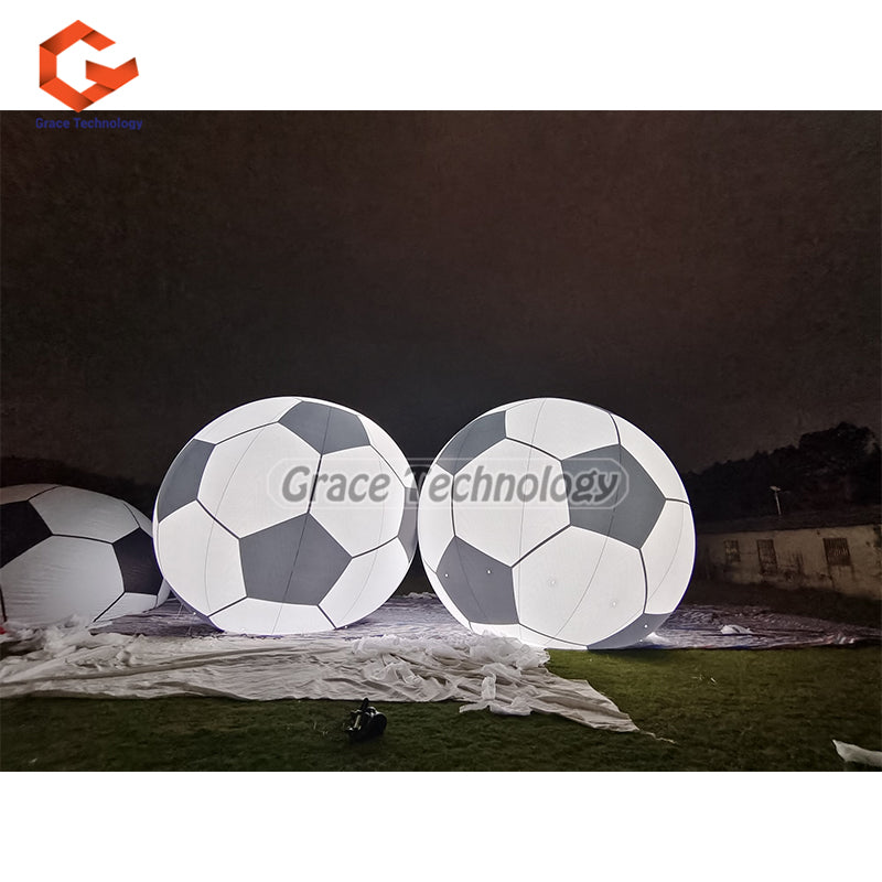 8m Giant Inflatable Football Replicas LED Lighted Inflatable Soccer Football for Flying