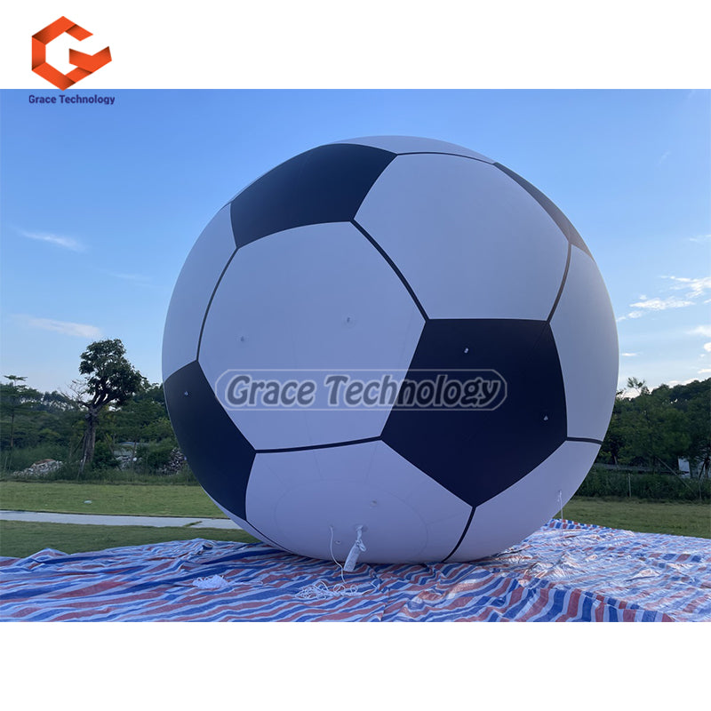 8m Giant Inflatable Football Replicas LED Lighted Inflatable Soccer Football for Flying