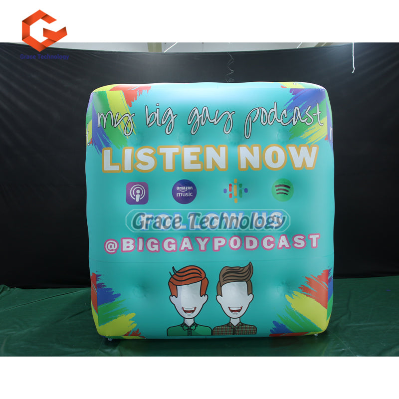 Giant Inflatable Cube Replica Advertising Inflatable Cube Balloon for Outdoor Festival