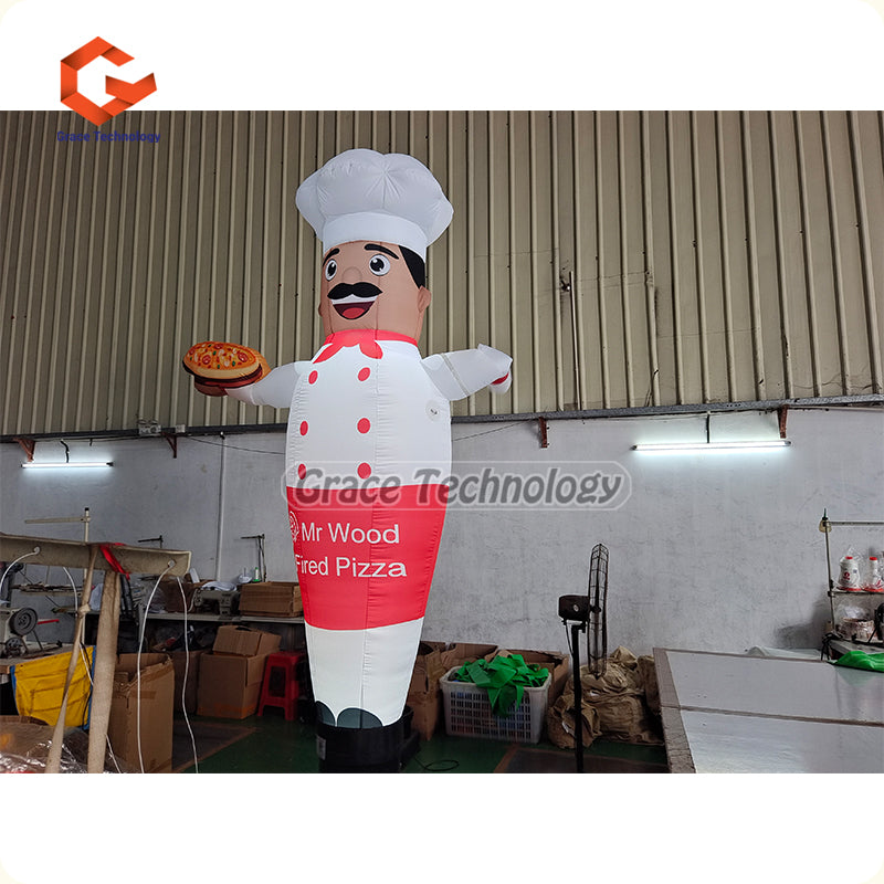 Chef Inflatable Air Dancer Custom Inflatable Chef Wave Hand Air Man Tubes with LED Lights for Advertising