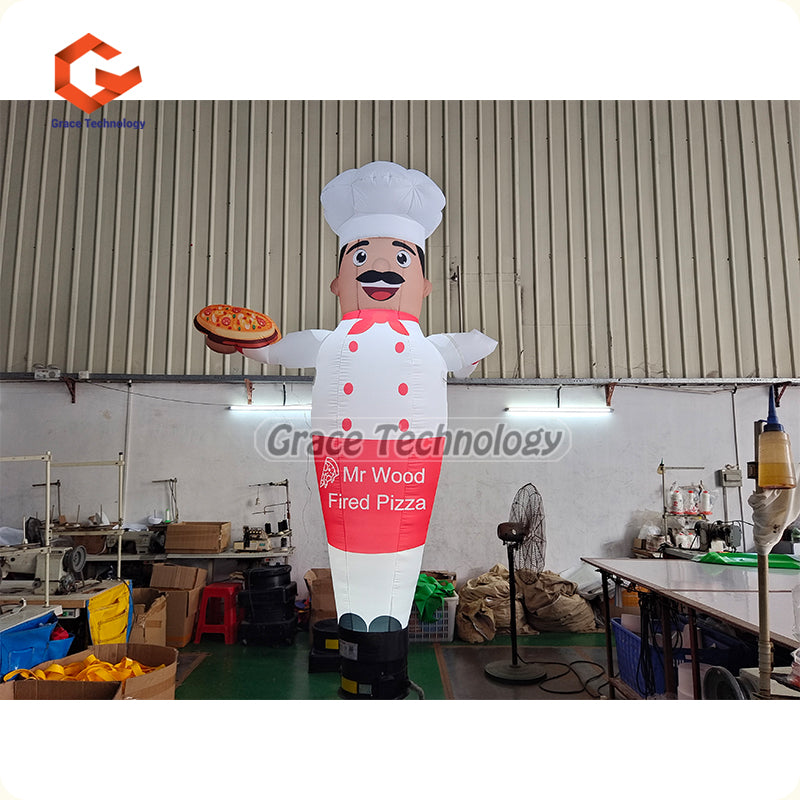Chef Inflatable Air Dancer Custom Inflatable Chef Wave Hand Air Man Tubes with LED Lights for Advertising