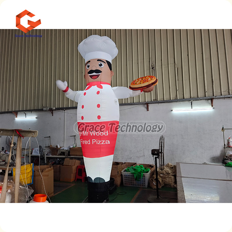 Chef Inflatable Air Dancer Custom Inflatable Chef Wave Hand Air Man Tubes with LED Lights for Advertising