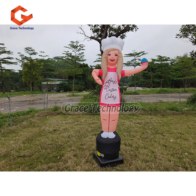 Custom Beauty Girl Human Air Dancer Inflatable Wavy Tube Man for Shop Openning