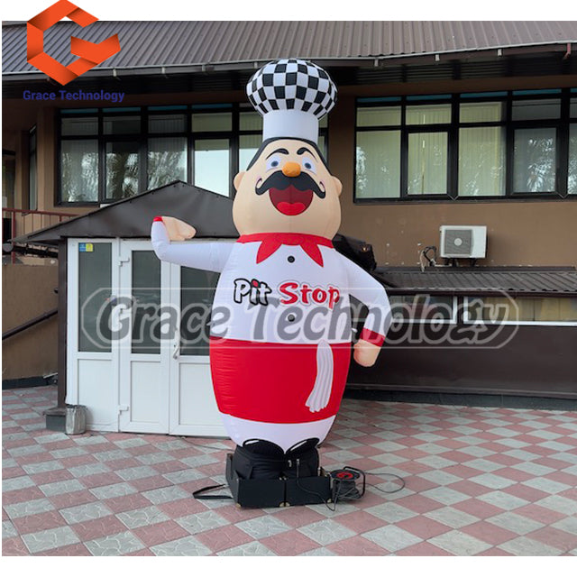 10ft Chef Inflatable Air Dancer Advertising Inflatable Sky Dancer with Wave Hands for Restaurants
