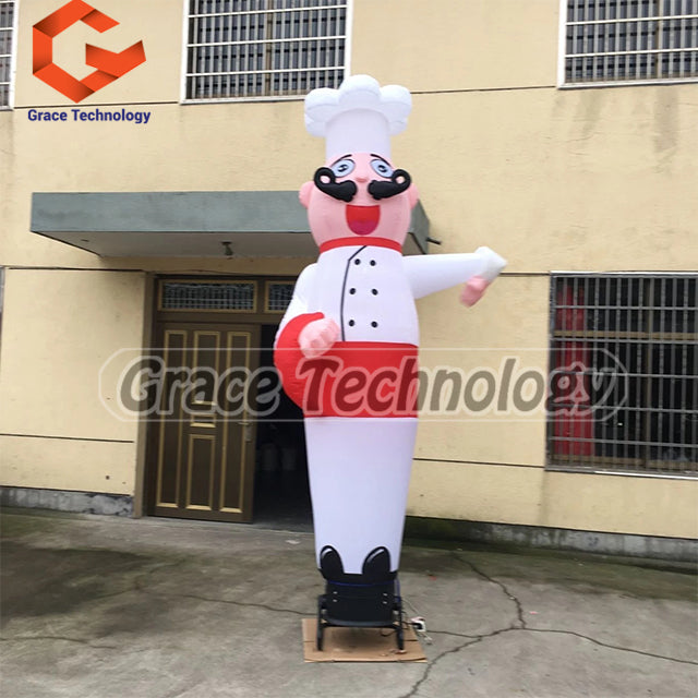 10ft Chef Inflatable Air Dancer Advertising Inflatable Sky Dancer with Wave Hands for Restaurants