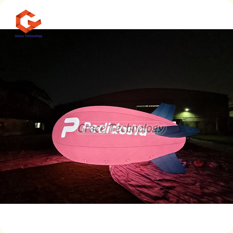LED Lighting Inflatable Blimp PVC Inflatable Airship Balloon for Outdoor Exhibition