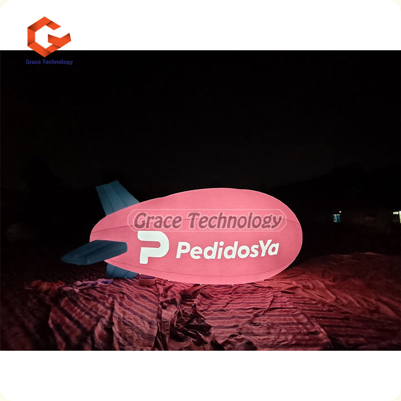 LED Lighting Inflatable Blimp PVC Inflatable Airship Balloon for Outdoor Exhibition