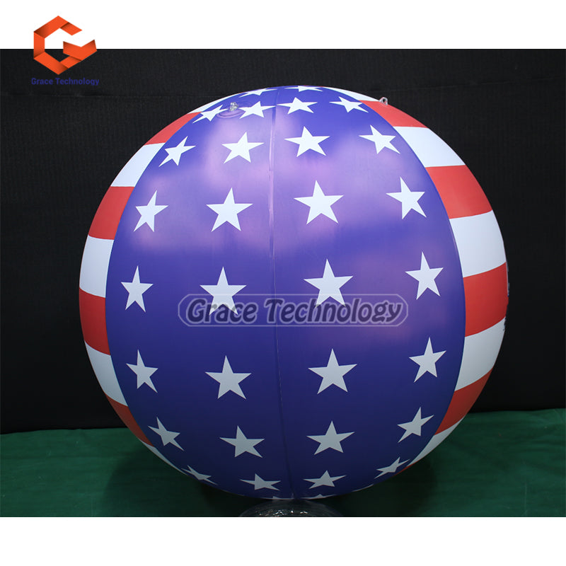 Custom Inflatable Helium Balloon with America Flag Printing for Events Advertsing