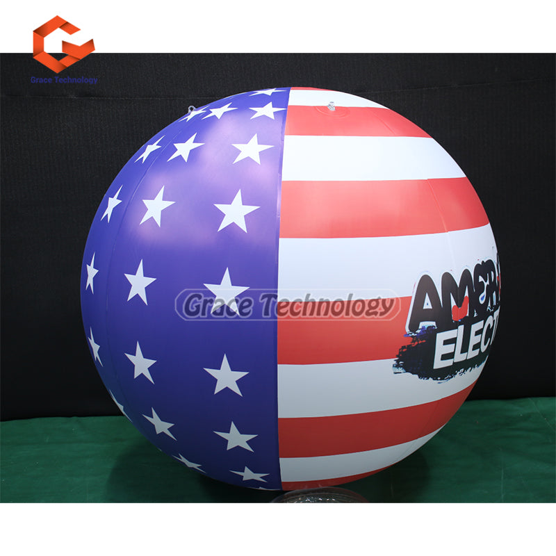 Custom Inflatable Helium Balloon with America Flag Printing for Events Advertsing