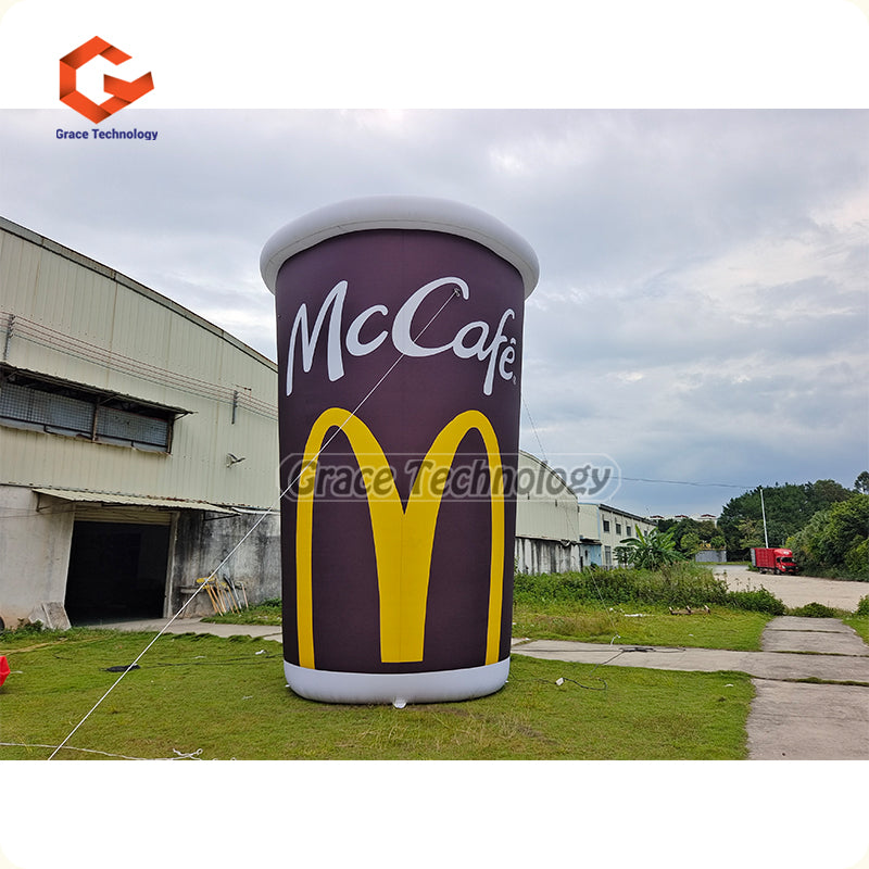 20ft Giant Inflatable Coffee Cup Advertising Inflatable Cup Replicas for Outdoor Exhibition