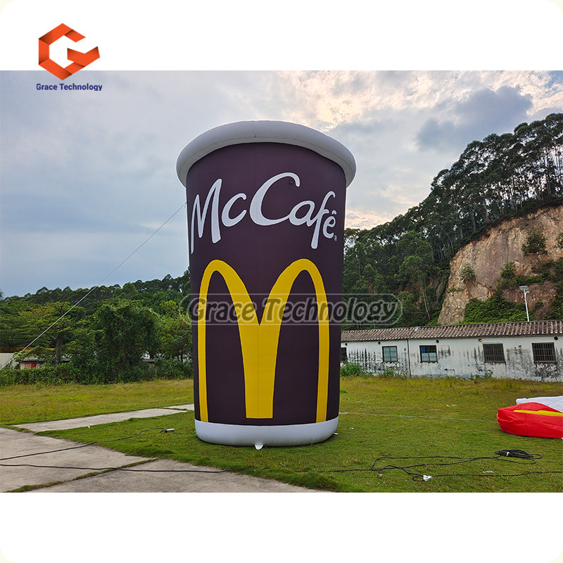 20ft Giant Inflatable Coffee Cup Advertising Inflatable Cup Replicas for Outdoor Exhibition