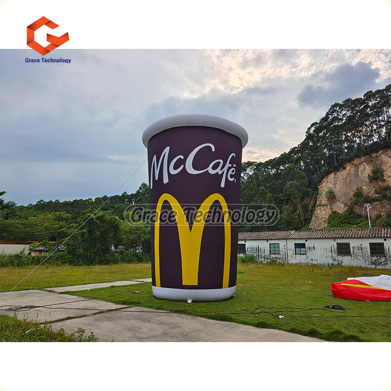 20ft Giant Inflatable Coffee Cup Advertising Inflatable Cup Replicas for Outdoor Exhibition