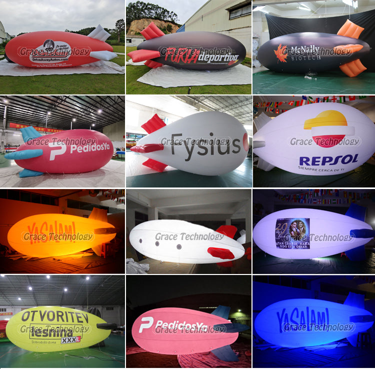 Floating Inflatable Blimp Balloon Helium Inflatable Airplane Zeppelin for Advertising Promotion