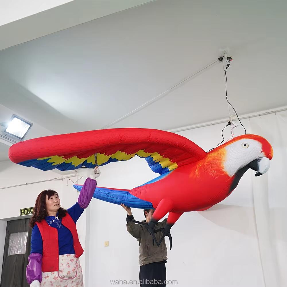 Parrot Inflatable Outdoor Bird Model with Base Free Standing for Business Promot