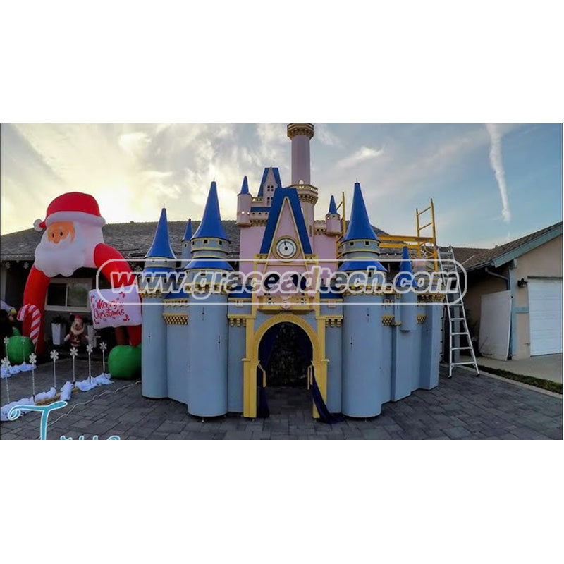 inflatable Castle Inflatable Cinderella Castle, Disney World Castle Wall with Entrance for Princess Disney