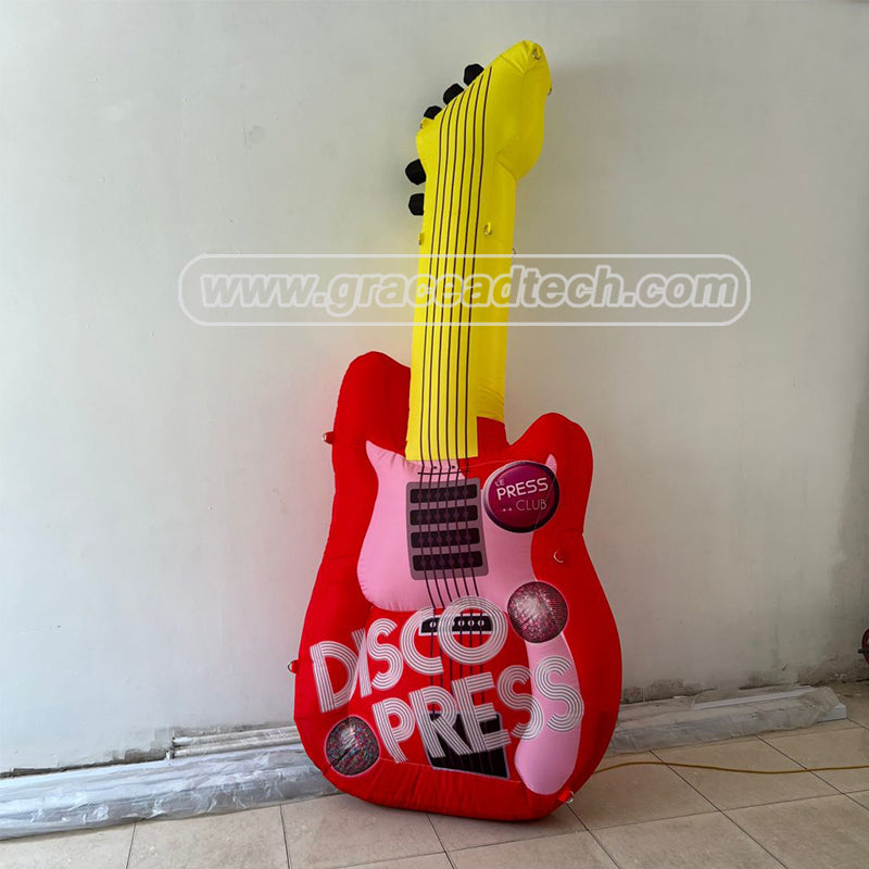 Outdoor Giant Inflatable Guitar Model Customized Digital Printed Giant Inflatable Guitar Toy Replica for Concert Decoration