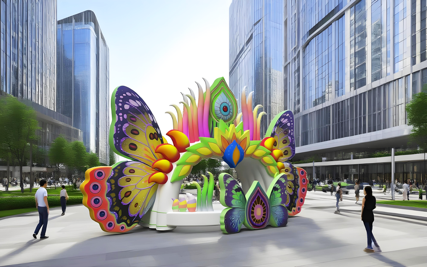Hot Sale 16m Event Inflatable Concert Stage Dj butterfly Cover Booth Tent