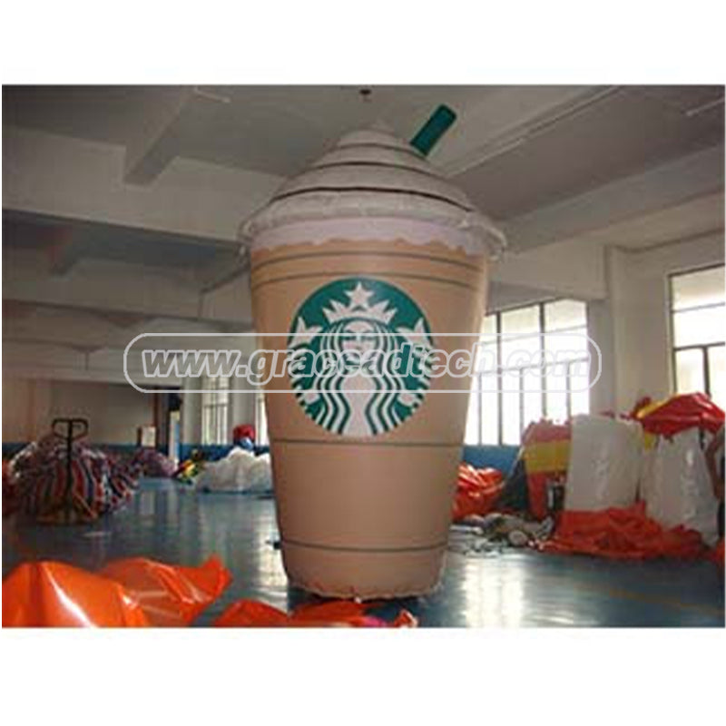 Custom Commercial Promotional Advertising Pvc Inflatable Star Bucks Coffee Cup for Shopping Mall Chain Stores