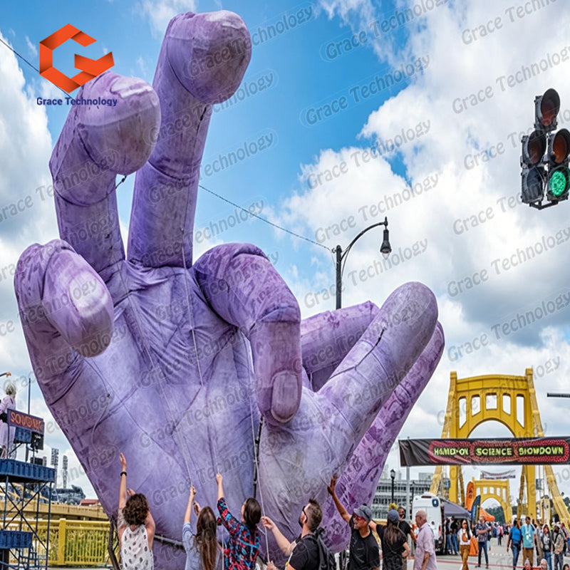 Custom Giant Inflatable Finger Hand Model Giant Inflatable Hands Sculpture for Halloween Decoration Music Festival Props
