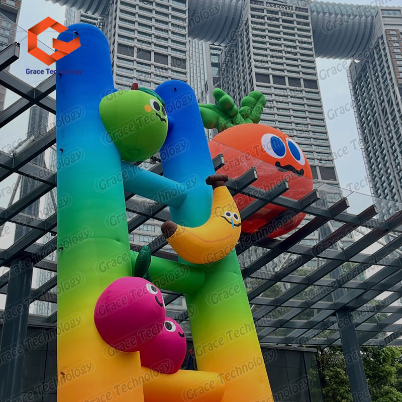 LED Lighting Inflatable Ladder Model Colorful Cartoon Fruit Inflatable Climbing Ladders for Shopping Mall Advertising Exhibition