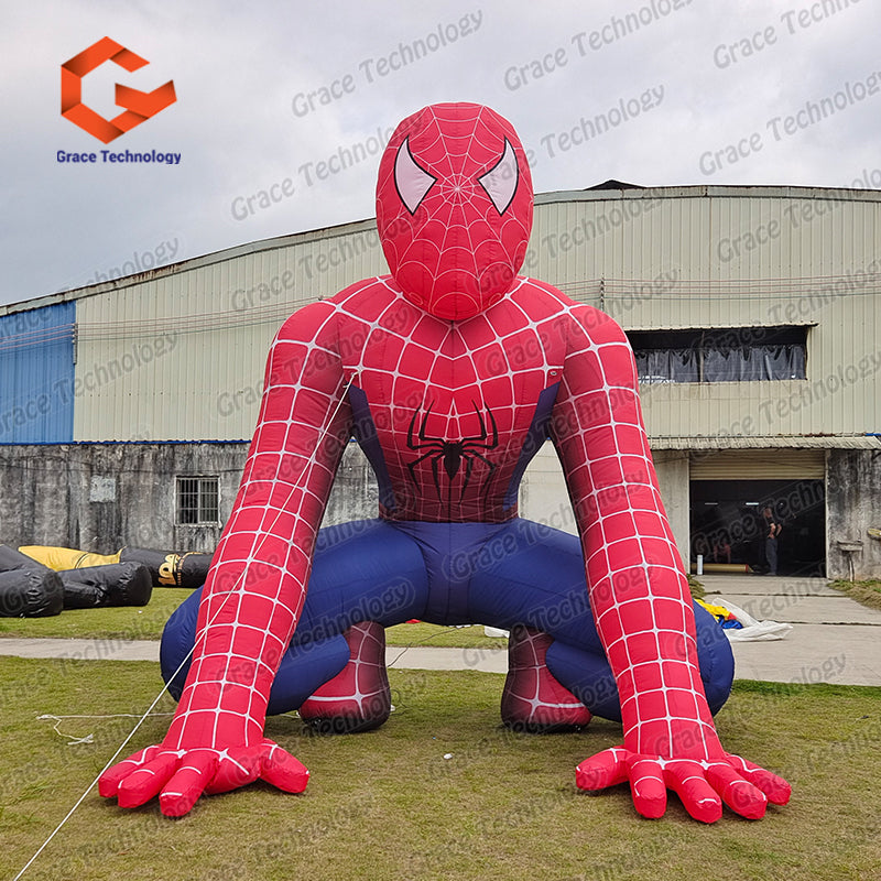 Giant Inflatable Spiderman Model Giant Inflatable Super Heroes Cartoon Character for Theme Party Decoration