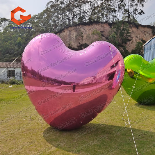 Giant Heart Shape Inflatable Mirror Balls High Quality Inflatable Mirror Disco Ball for Valentine's Day