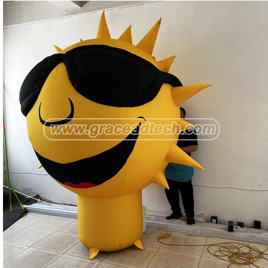 Summer Party Stage Prop Inflatable Sun Balloon,cool Decoration Inflatable Cartoon Sun Model