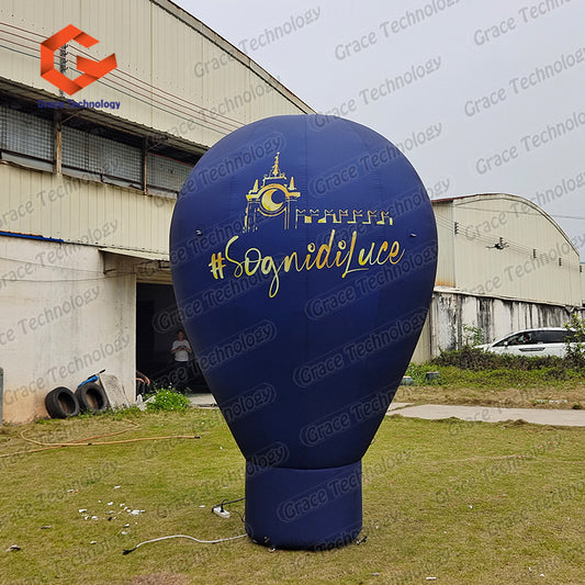 Outdoor Giant Advertising Inflatable Ground White Balloon Printed Orange logo Letters for Retail Shop Advertising Promotion