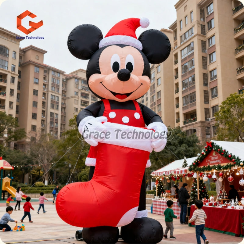 Cute Inflatable Mickey Mouse Giant Inflatable Mascot Animals for Christmas Decorations