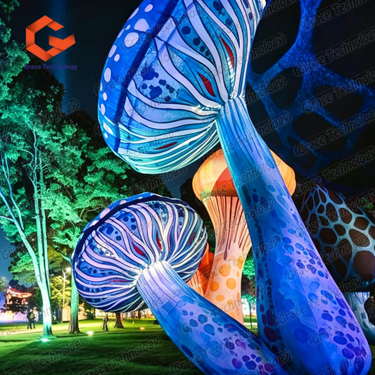 Alice in Wonderland Inflatable Mushrooms Colorful Inflatable Flower Inflatable Mushroom