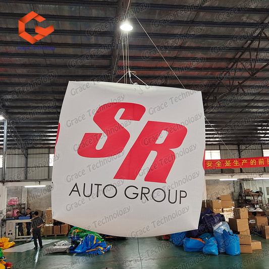 Hanging Inflatable Cube with Custom Logo Printing Advertising Inflatable Cube Model for Sale