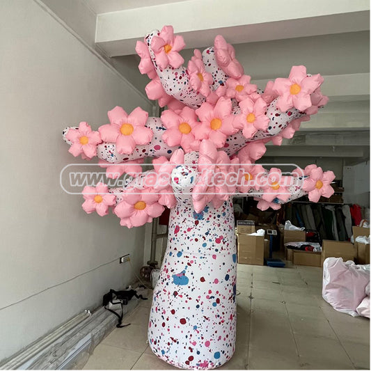 Inflatable Cherry Tree Pink Color Inflatable Flower Tree Christmas Outdoor Yard Decoration Inflatable Christmas Tree